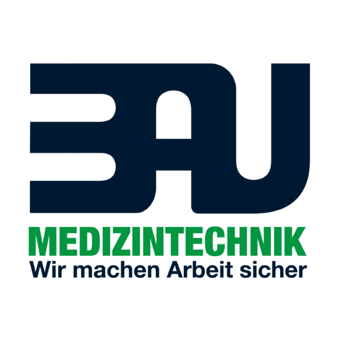 Logo von BAU MEDIZINTECHNIK auf weißem Grund